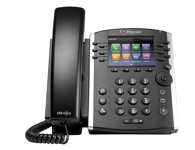 VVX400 System 6-line Desktop Phone with HD Voice, without power supply