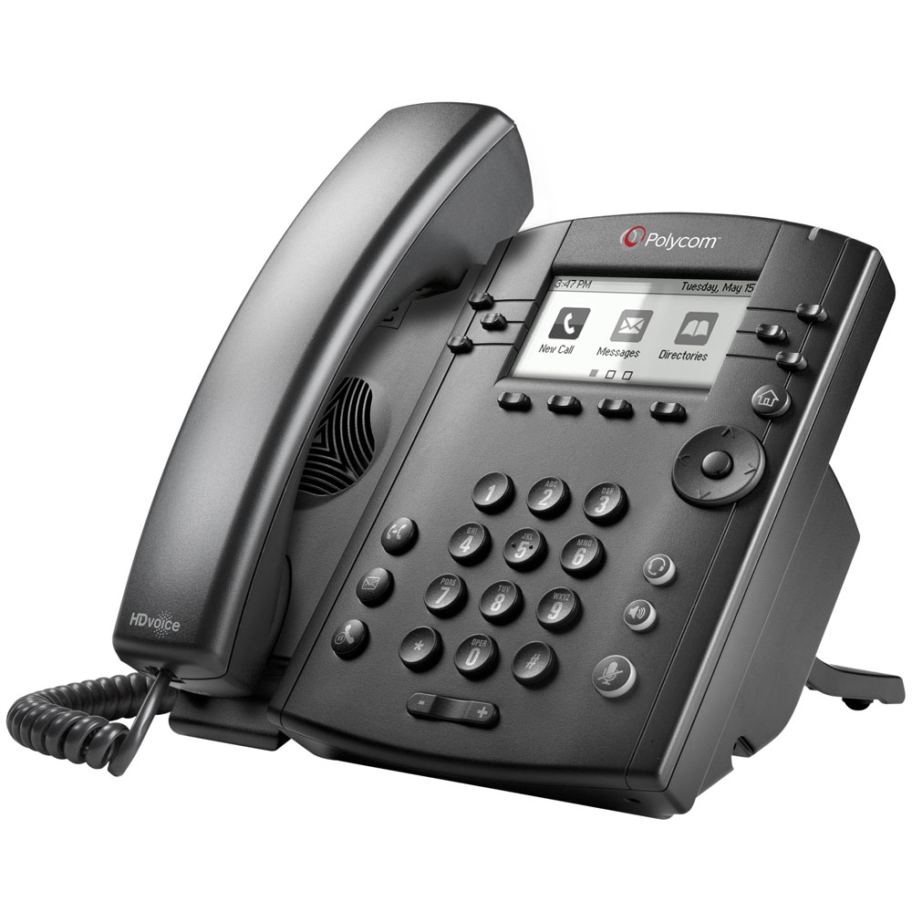 VVX300 System 6-line Desktop Phone with HD Voice, without power supply